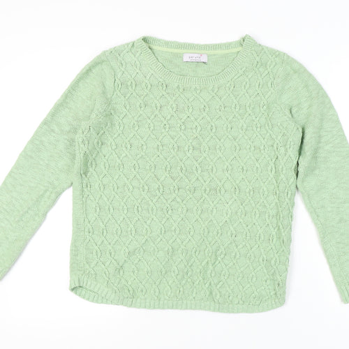Marks and Spencer Women's Green Cable Knit Jumper, Size 12