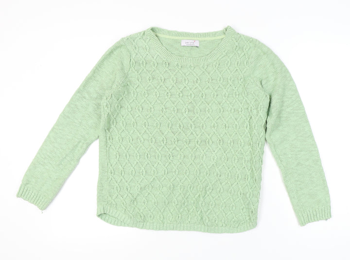 Marks and Spencer Women's Green Cable Knit Jumper, Size 12
