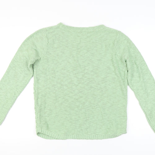 Marks and Spencer Women's Green Cable Knit Jumper, Size 12