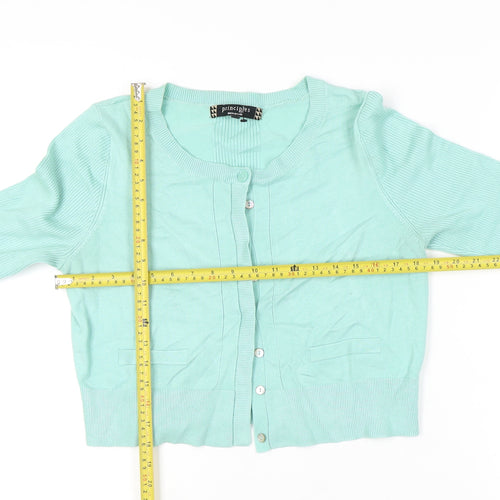 Principles Women's Green Cardigan, Size 16, 3/4 Sleeve