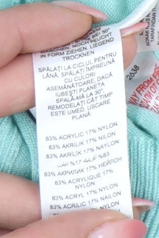 Principles Women's Green Cardigan, Size 16, 3/4 Sleeve