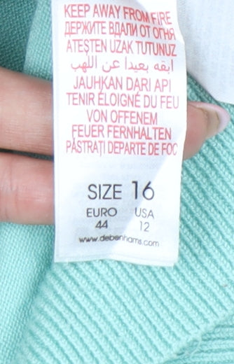 Principles Women's Green Cardigan, Size 16, 3/4 Sleeve