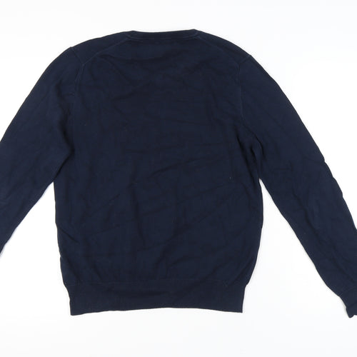 Marks and Spencer Blue Men's V-Neck Pullover Jumper M