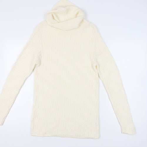 Berkertex Women's Ivory Cowl Neck Pullover, Size 10