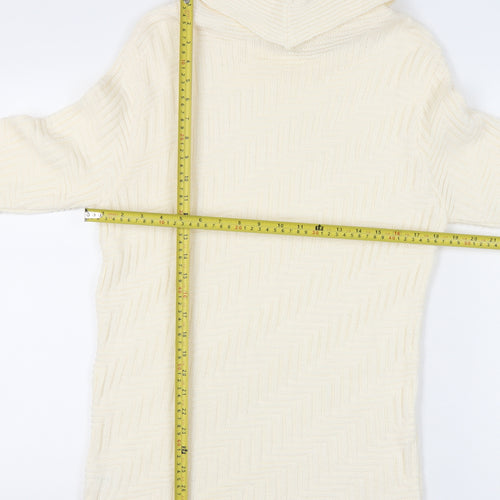 Berkertex Women's Ivory Cowl Neck Pullover, Size 10