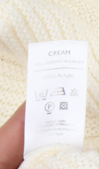 Berkertex Women's Ivory Cowl Neck Pullover, Size 10