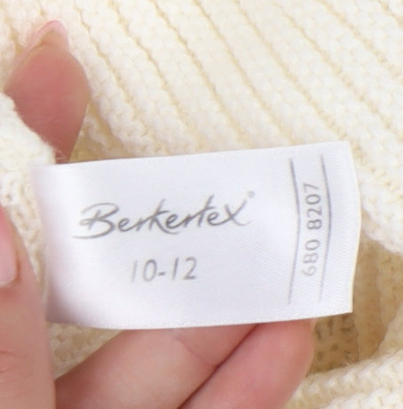 Berkertex Women's Ivory Cowl Neck Pullover, Size 10
