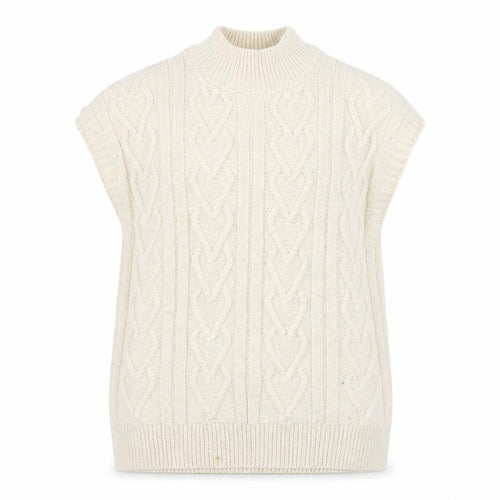 Next Girls Ivory Cable Knit Sleeveless High Neck Vest Size 8Y