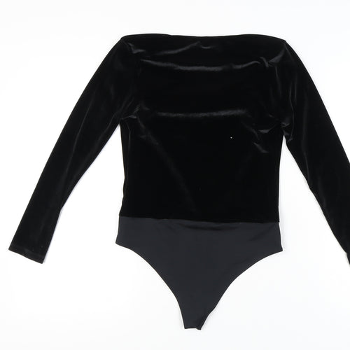 Zara Women’s Black S Velvet Bodysuit Beaded Detail