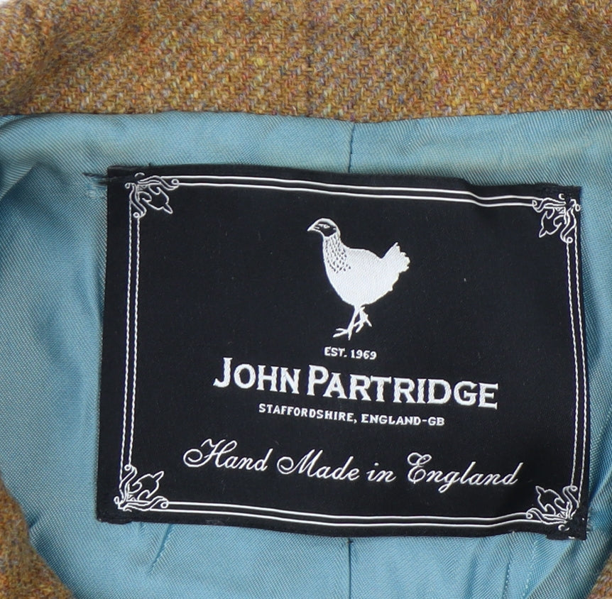 John Partridge Women's Brown Tweed Check Coat Size 18