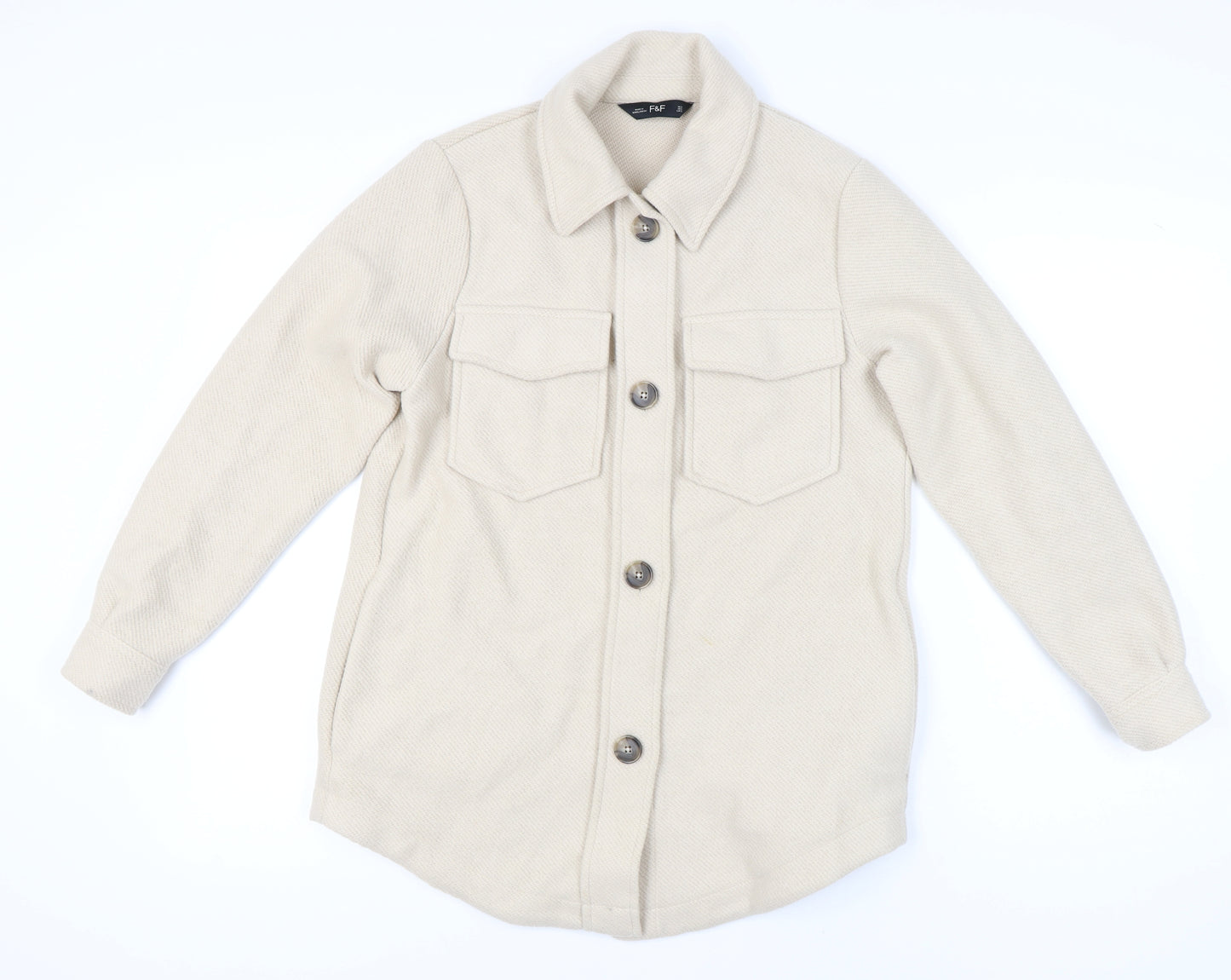 F&F Women's Beige Mid-Length Jacket, Size S, Casual