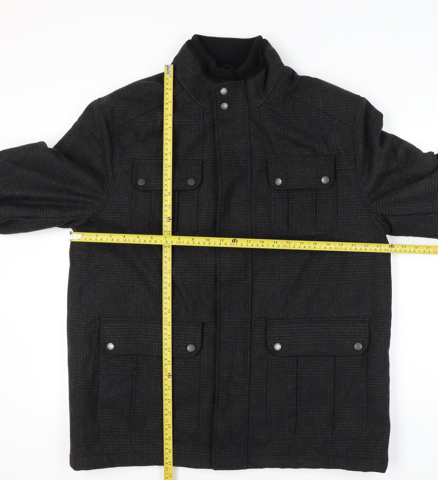 Lincoln Men's Black XL Check Jacket