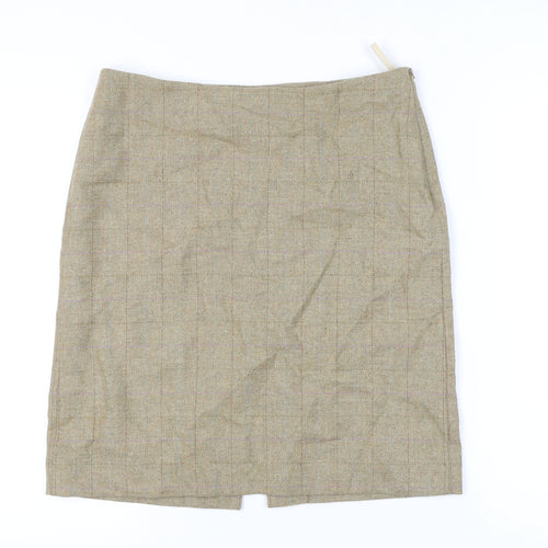 Really Wild Women's Beige Pencil Skirt UK 12, Tweed Check