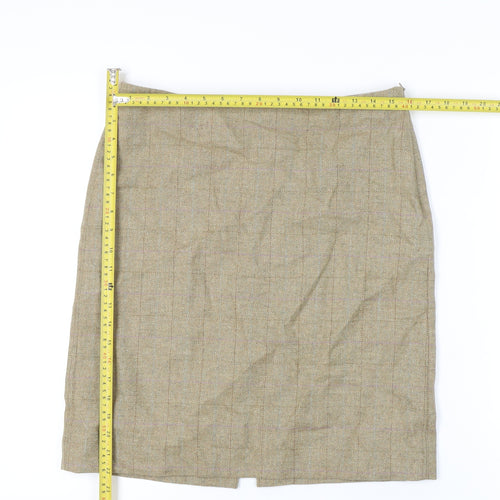 Really Wild Women's Beige Pencil Skirt UK 12, Tweed Check