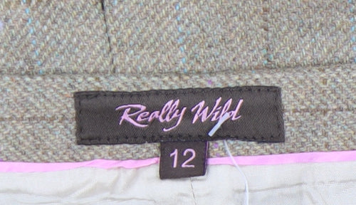 Really Wild Women's Beige Pencil Skirt UK 12, Tweed Check