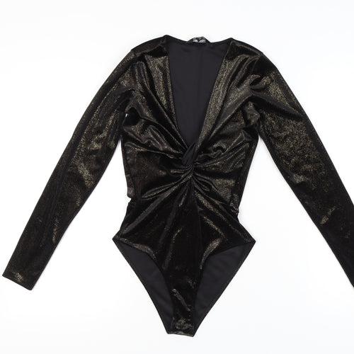 Miss Selfridge Women’s Black Velvet Bodysuit UK 6