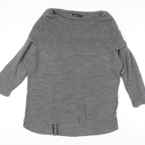 Boohoo Women's Grey Cowl Neck Pullover Jumper S/M