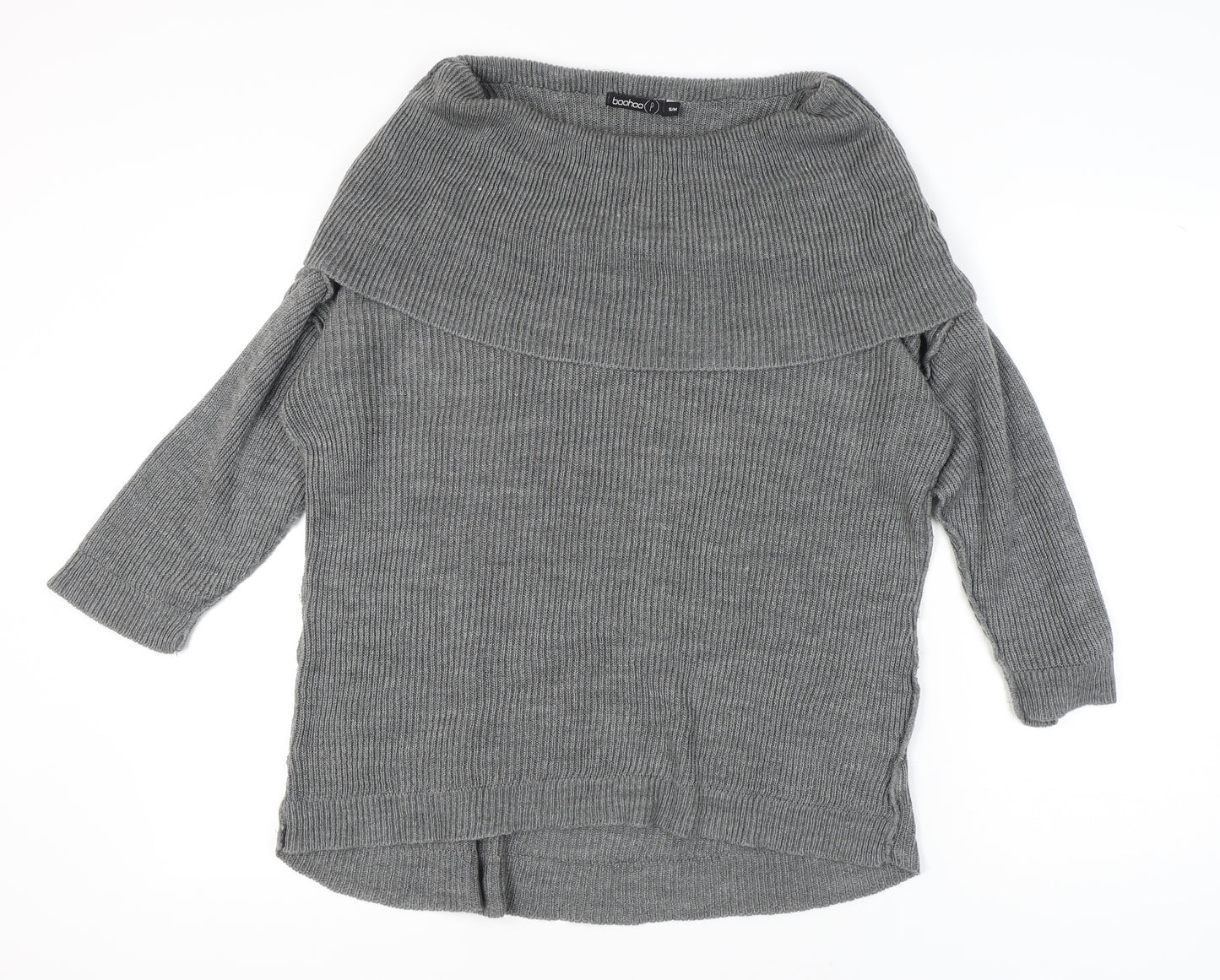 Boohoo Women's Grey Cowl Neck Pullover Jumper S/M