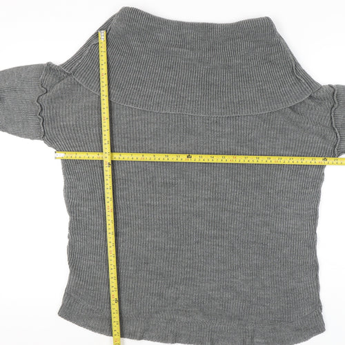 Boohoo Women's Grey Cowl Neck Pullover Jumper S/M