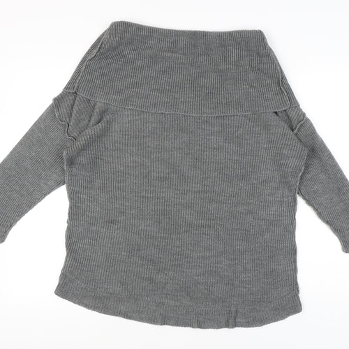 Boohoo Women's Grey Cowl Neck Pullover Jumper S/M