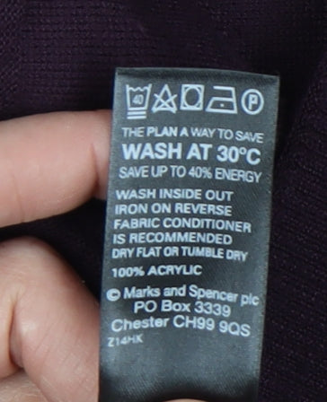 Marks and Spencer Women's Purple Open Front Cardigan Size 18