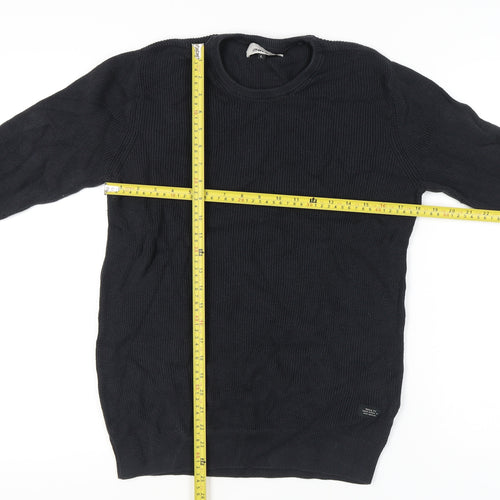 Blend Men's Black Cotton Pullover Jumper L