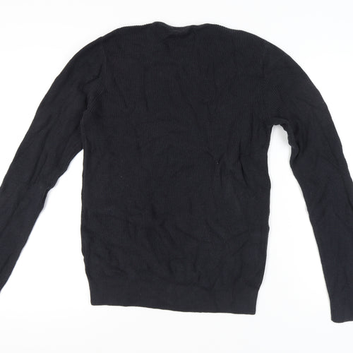 Blend Men's Black Cotton Pullover Jumper L