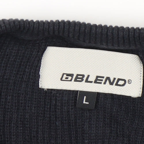 Blend Men's Black Cotton Pullover Jumper L