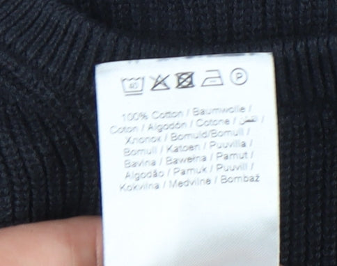 Blend Men's Black Cotton Pullover Jumper L