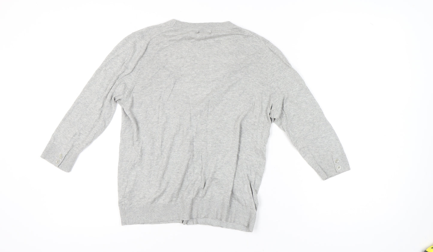 Gap Women's Grey V-Neck Cardigan, M, 100% Cotton