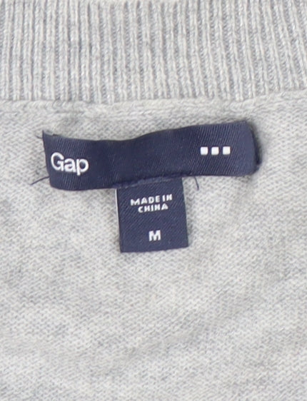 Gap Women's Grey V-Neck Cardigan, M, 100% Cotton