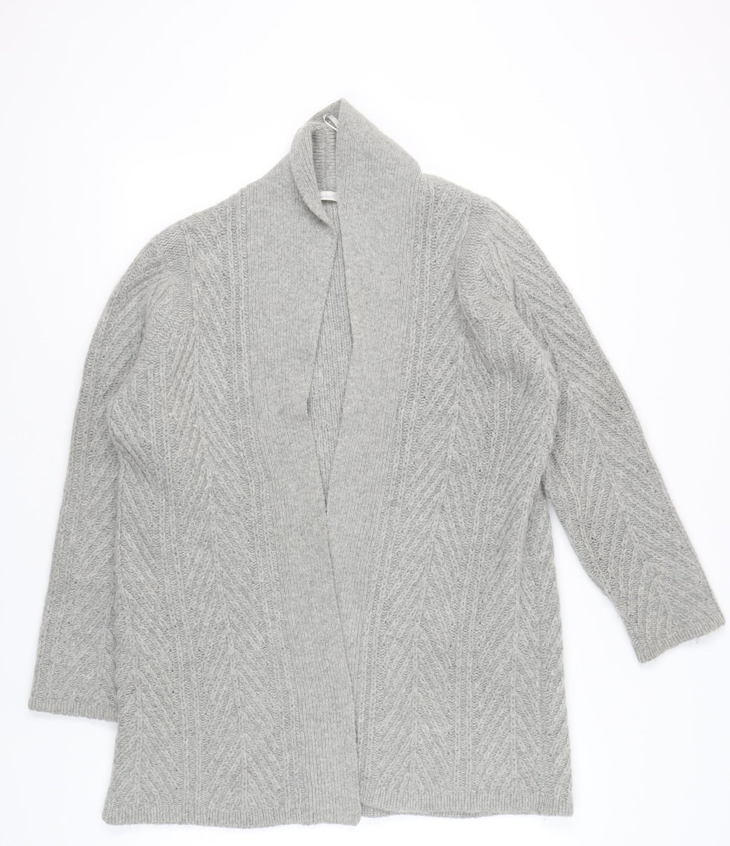 Berketex Women's Grey Open Front Cardigan - Wool Blend Size 18-20