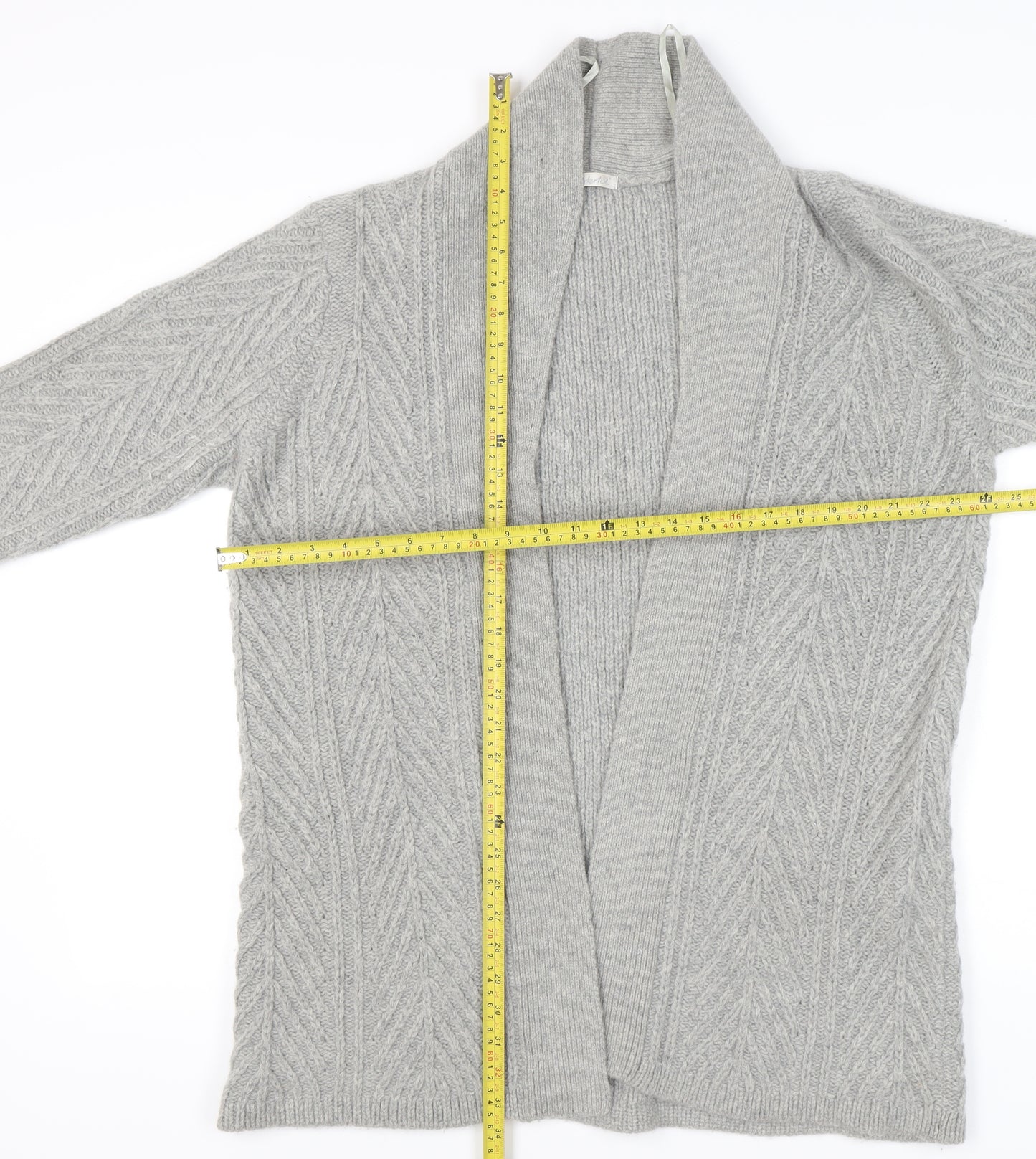 Berketex Women's Grey Open Front Cardigan - Wool Blend Size 18-20