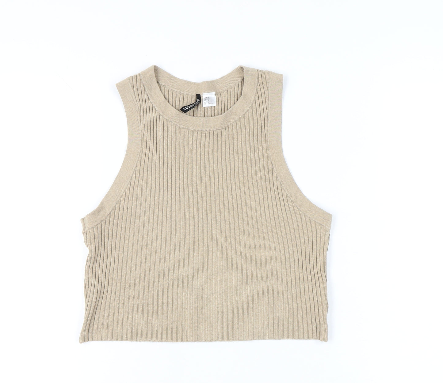H&M Beige Womens Tank Top, Size 12, Stretch Knit