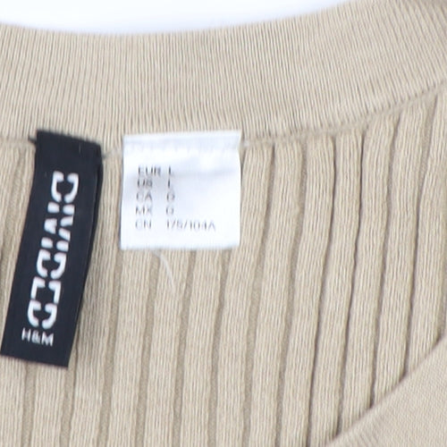 H&M Beige Womens Tank Top, Size 12, Stretch Knit