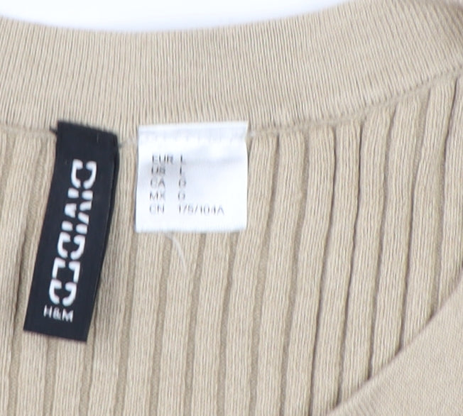H&M Beige Womens Tank Top, Size 12, Stretch Knit