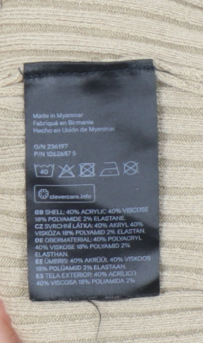 H&M Beige Womens Tank Top, Size 12, Stretch Knit