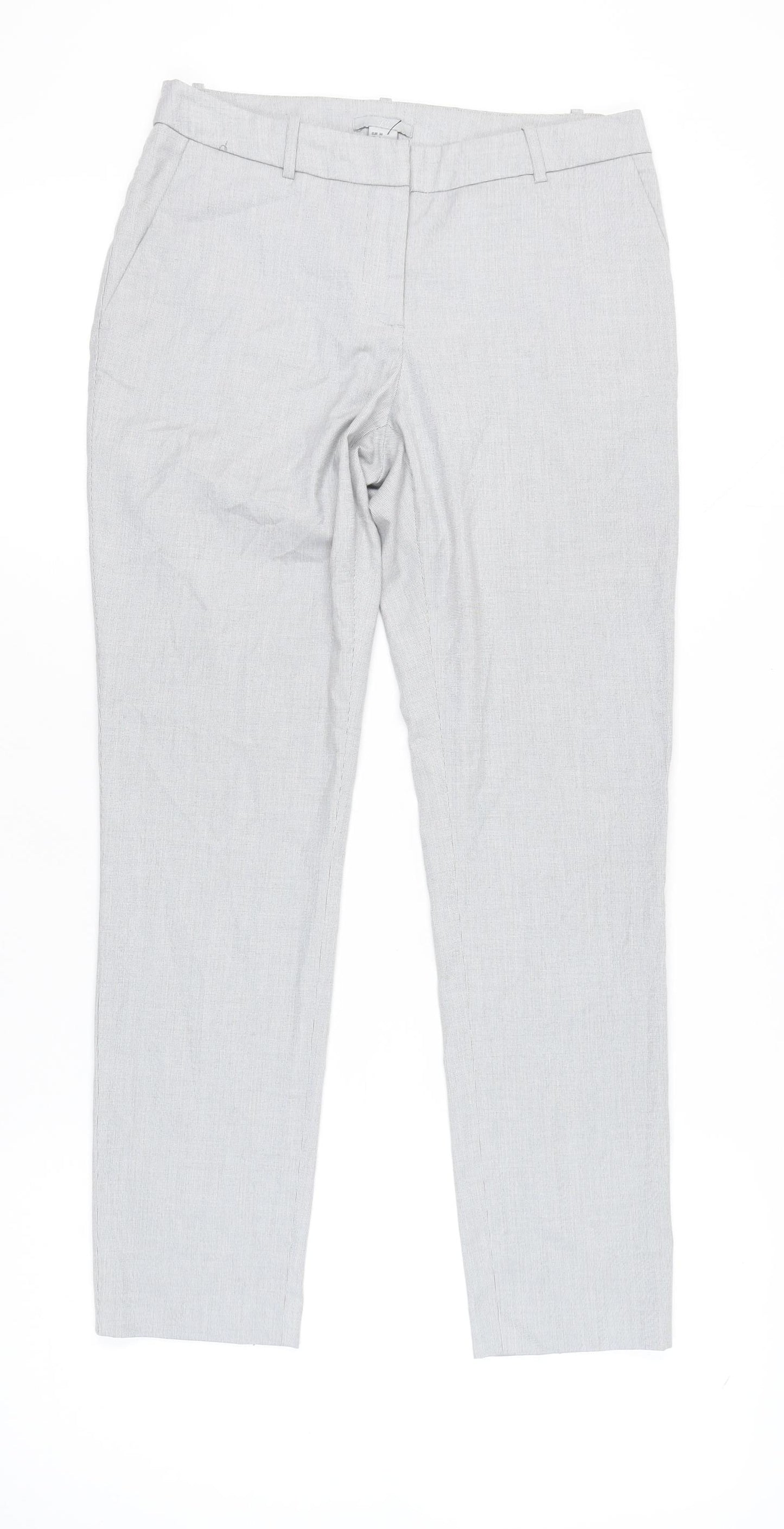 H&M Women's Grey Straight Trousers Size 8