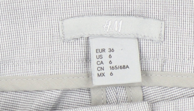 H&M Women's Grey Straight Trousers Size 8