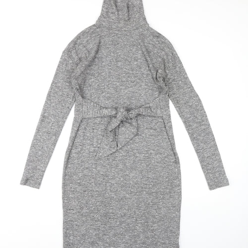 Building 18 Women’s Grey Knit Long Sleeve Dress XS
