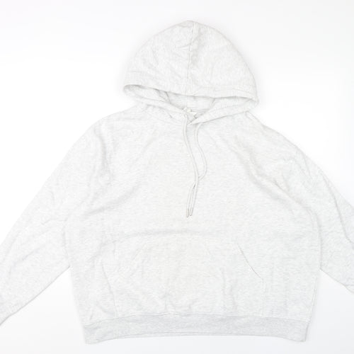 H&M Women's Grey Pullover Hoodie Size 12