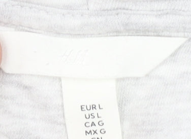 H&M Women's Grey Pullover Hoodie Size 12