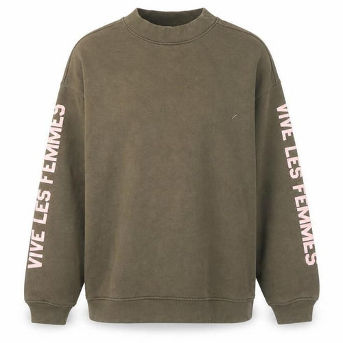 H&M Women's Green Sweatshirt XS, Casual High Neck
