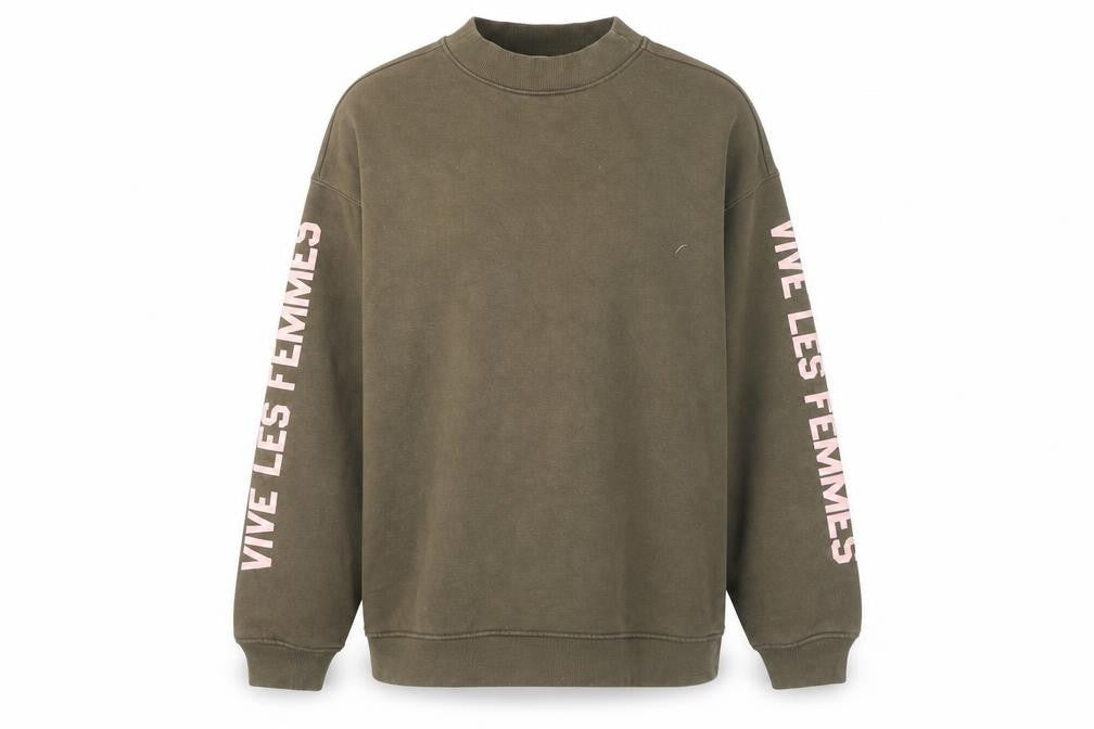 H&M Women's Green Sweatshirt XS, Casual High Neck