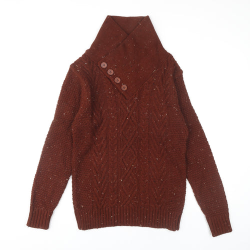 Rusty Neal Men's Brown Cable-Knit Jumper M