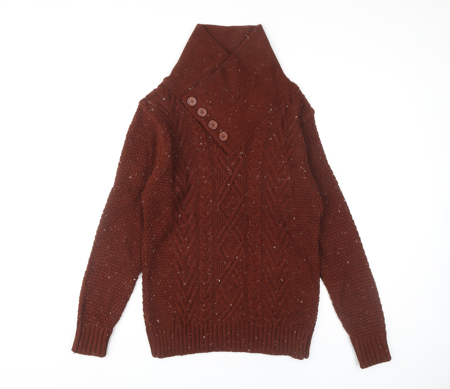 Rusty Neal Men's Brown Cable-Knit Jumper M