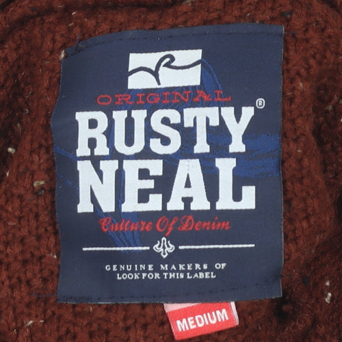 Rusty Neal Men's Brown Cable-Knit Jumper M