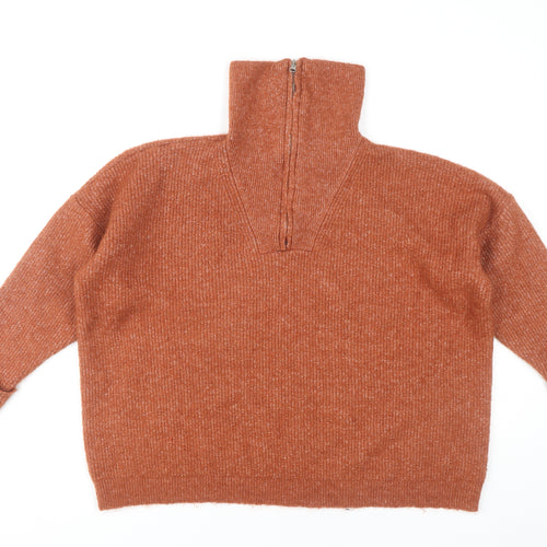 Boohoo Women's Brown Full Zip Jumper, Size 18