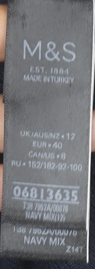 Marks and Spencer Women's Blue Striped Pullover Jumper 12