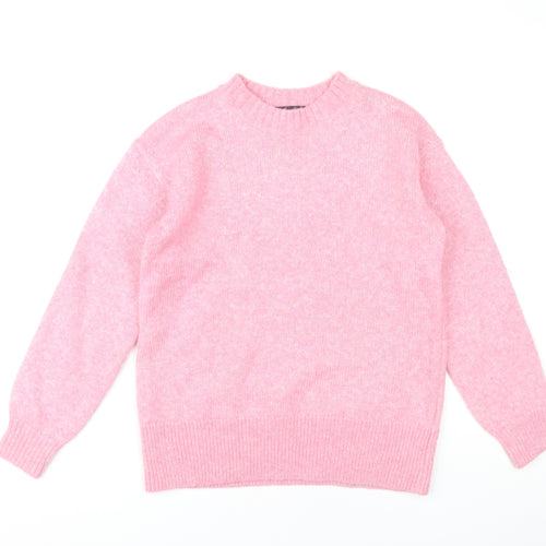 Marks and Spencer Women's Pink Crew Neck Pullover XS